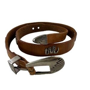 Vtg Lady Canterbury Latigo Leather Ranger Belt Snake Concho Western Cowgirl L